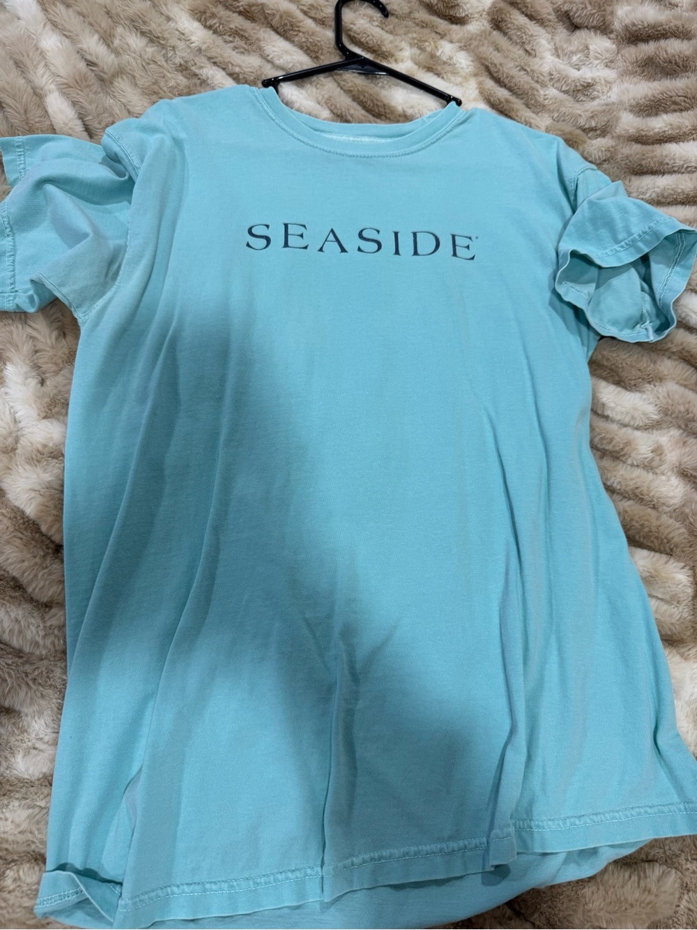 SEASIDE Women's Short Sleeve Tee in Light Aqua